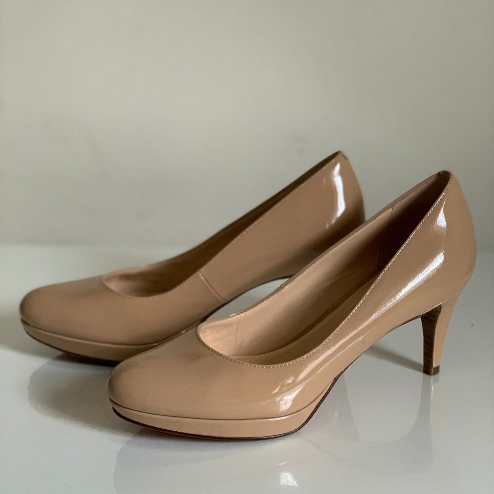 Cole Haan Nike Air Patent Nude PlatformHeels 6.5B